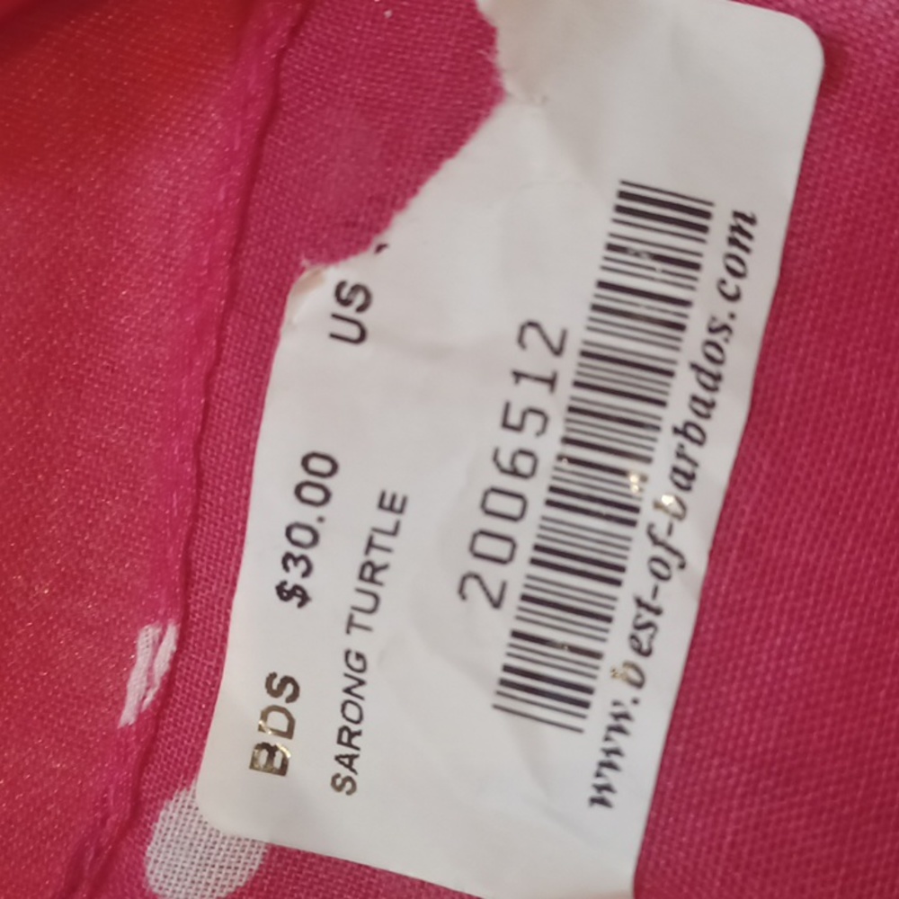 Turtle Print Pink Sarong/Cover-Up - Picture 2 of 4